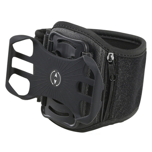 Detachable 4-Claw Silicone Strap 4.5-7inch Phone Holder Fitness Cycling Running Armband Zipper Bag