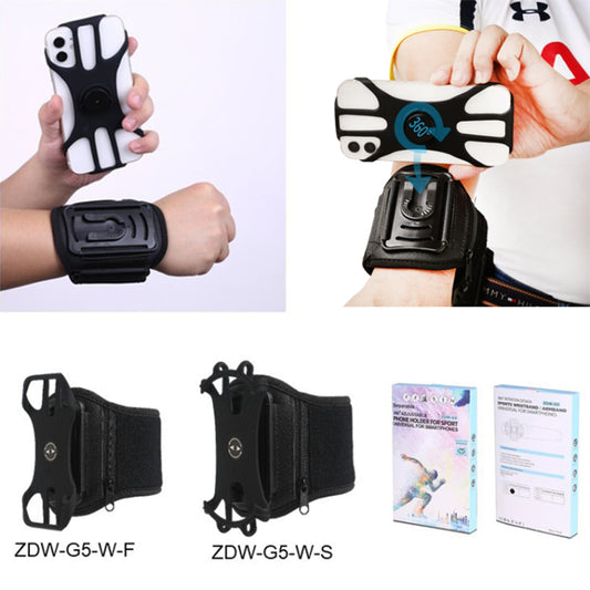 Detachable 4-Claw Silicone Strap 4.5-7inch Phone Holder Fitness Cycling Running Armband Zipper Bag