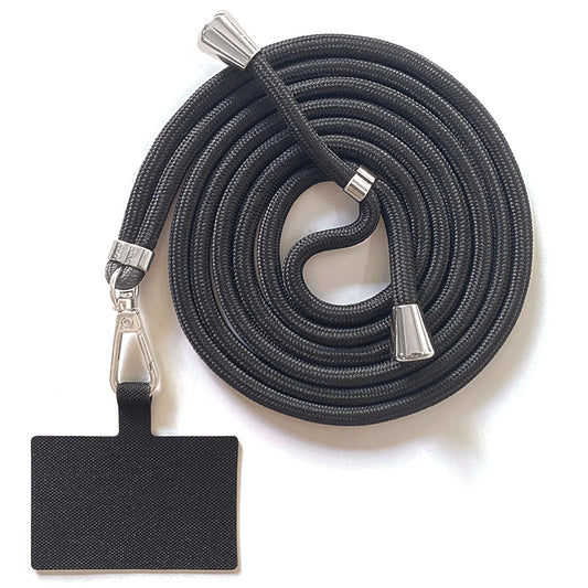 Adjustable Polyester Neck / Shoulder Strap Anti-lost Phone Carrying Rope with Cured Cloth Patch