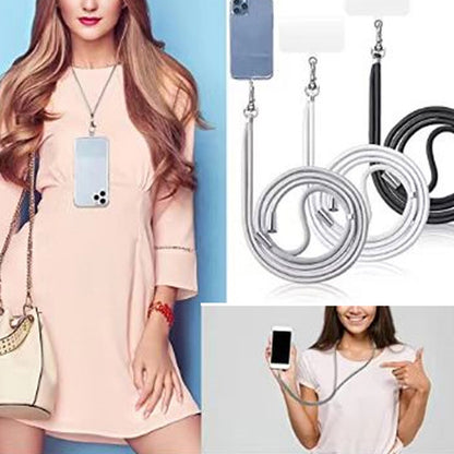 Adjustable Polyester Neck / Shoulder Strap Anti-lost Phone Carrying Rope with Cured Cloth Patch