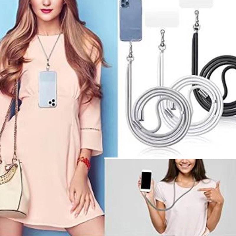 Adjustable Polyester Neck / Shoulder Strap Anti-lost Phone Carrying Rope with Cured Cloth Patch