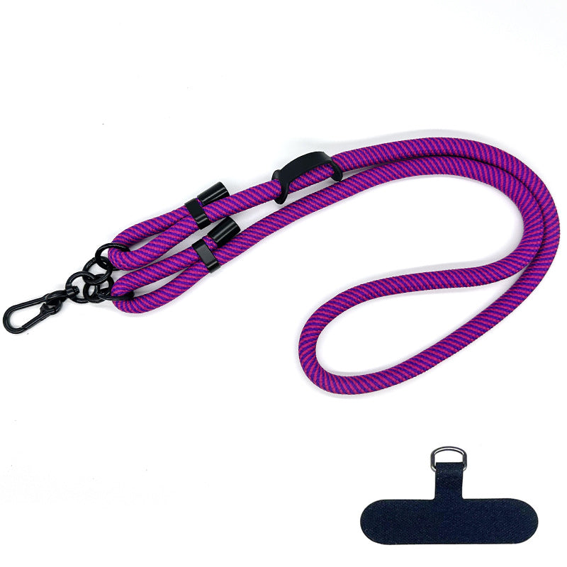 10mm Round Rope Adjustable Polyester Neck / Shoulder Lanyard Anti-fall Phone Carrying Strap