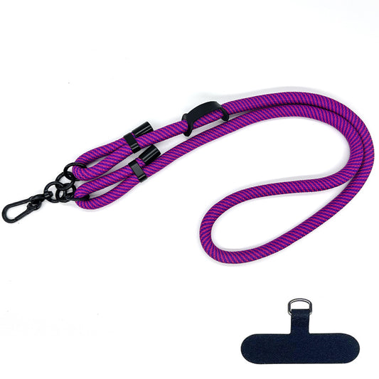 10mm Round Rope Adjustable Polyester Neck / Shoulder Lanyard Anti-fall Phone Carrying Strap