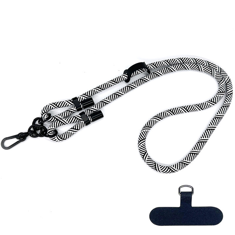 10mm Round Rope Adjustable Polyester Neck / Shoulder Lanyard Anti-fall Phone Carrying Strap
