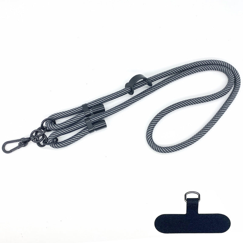 10mm Round Rope Adjustable Polyester Neck / Shoulder Lanyard Anti-fall Phone Carrying Strap