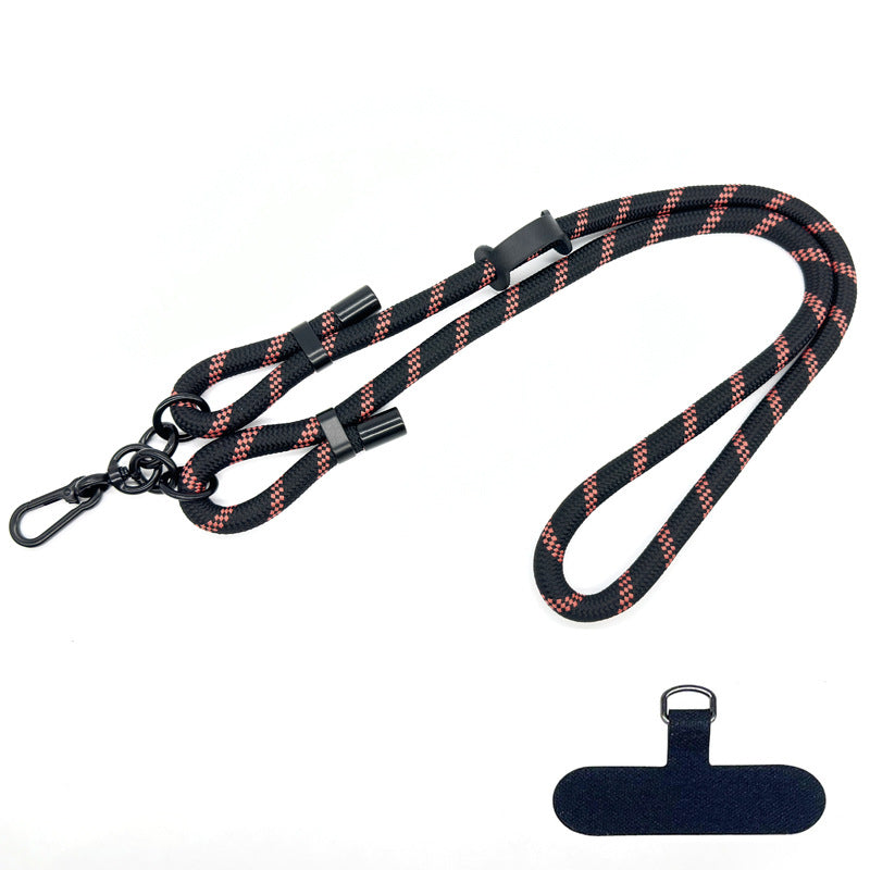 10mm Round Rope Adjustable Polyester Neck / Shoulder Lanyard Anti-fall Phone Carrying Strap