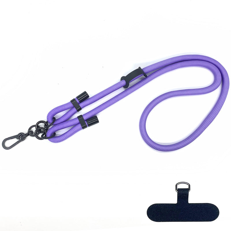 10mm Round Rope Adjustable Polyester Neck / Shoulder Lanyard Anti-fall Phone Carrying Strap