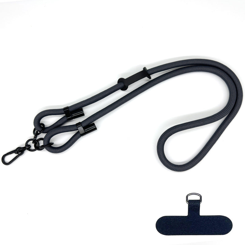 10mm Round Rope Adjustable Polyester Neck / Shoulder Lanyard Anti-fall Phone Carrying Strap