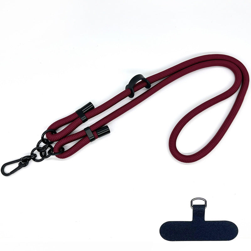 10mm Round Rope Adjustable Polyester Neck / Shoulder Lanyard Anti-fall Phone Carrying Strap