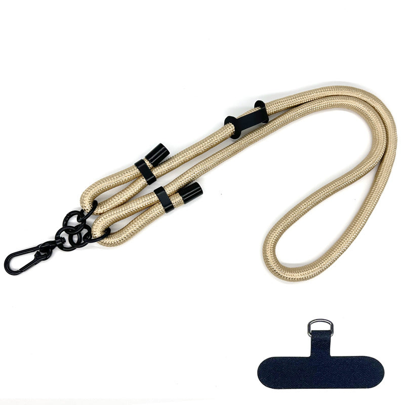 10mm Round Rope Adjustable Polyester Neck / Shoulder Lanyard Anti-fall Phone Carrying Strap