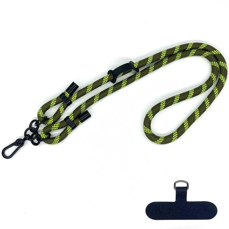 10mm Round Rope Adjustable Polyester Neck / Shoulder Lanyard Anti-fall Phone Carrying Strap