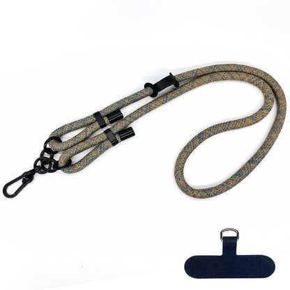 10mm Thick Polyester Rope Adjustable Neck / Shoulder Lanyard Anti-lost Phone Crossbody Carrying Strap