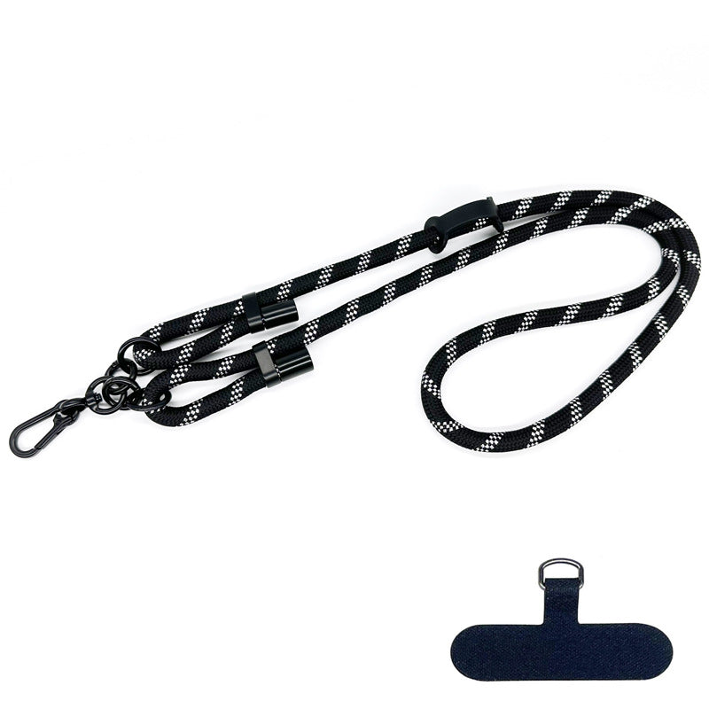 10mm Thick Polyester Rope Adjustable Neck / Shoulder Lanyard Anti-lost Phone Crossbody Carrying Strap