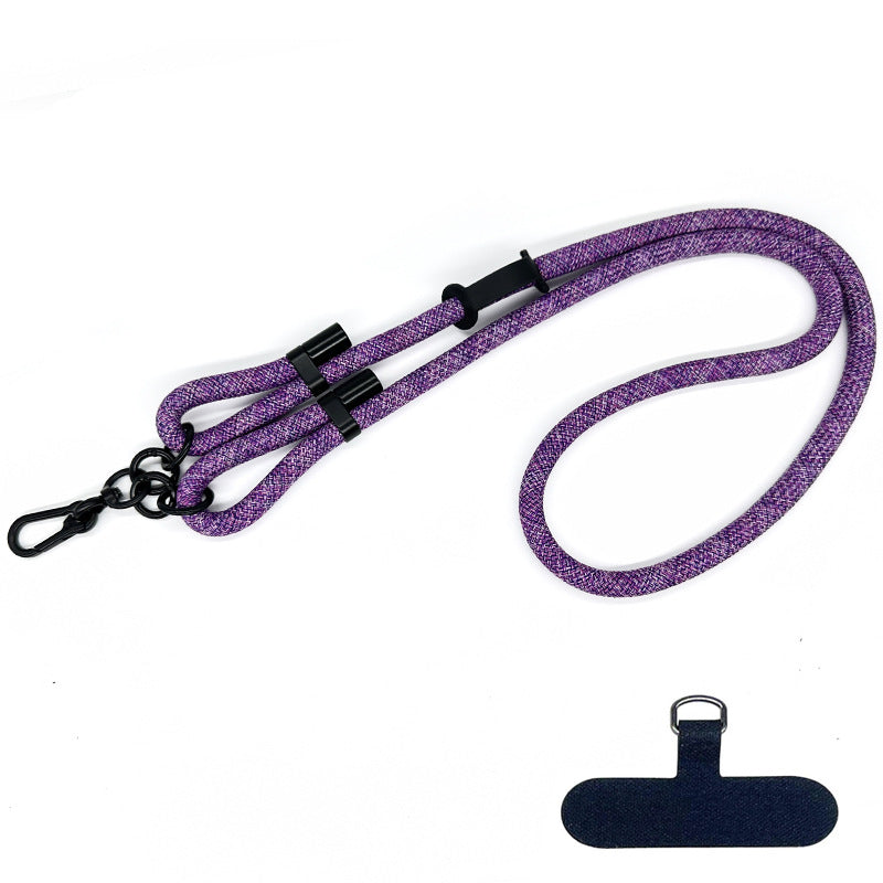 10mm Thick Polyester Rope Adjustable Neck / Shoulder Lanyard Anti-lost Phone Crossbody Carrying Strap