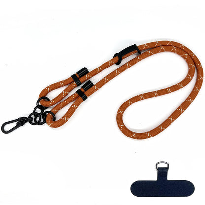 10mm Thick Polyester Rope Adjustable Neck / Shoulder Lanyard Anti-lost Phone Crossbody Carrying Strap