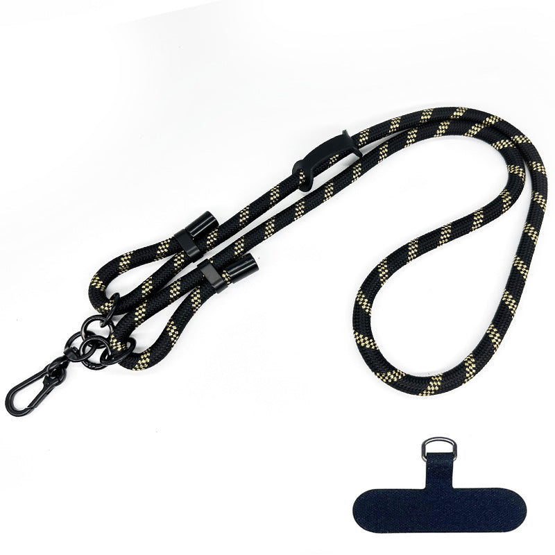 10mm Polyester Rope Adjustable Phone Neck / Shoulder Lanyard Anti-lost Crossbody Cellphone Strap
