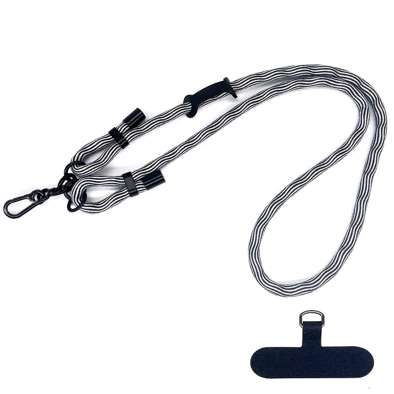 10mm Polyester Rope Adjustable Phone Neck / Shoulder Lanyard Anti-lost Crossbody Cellphone Strap