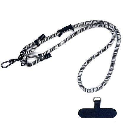 10mm Polyester Rope Adjustable Phone Neck / Shoulder Lanyard Anti-lost Crossbody Cellphone Strap