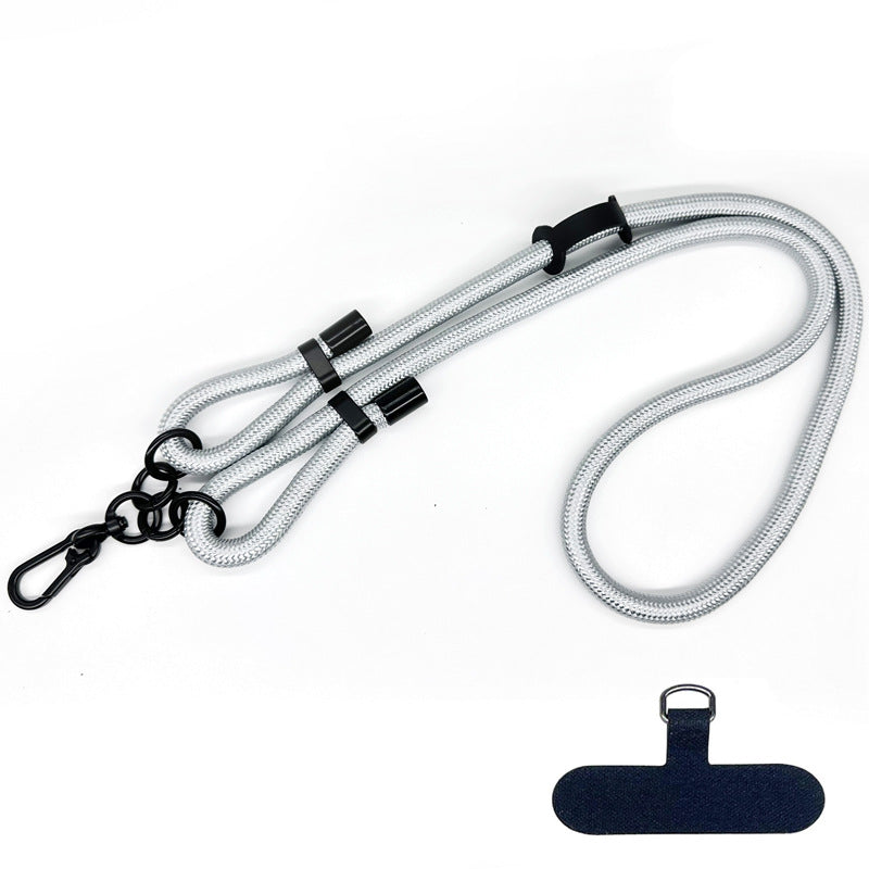 10mm Polyester Rope Adjustable Phone Neck / Shoulder Lanyard Anti-lost Crossbody Cellphone Strap