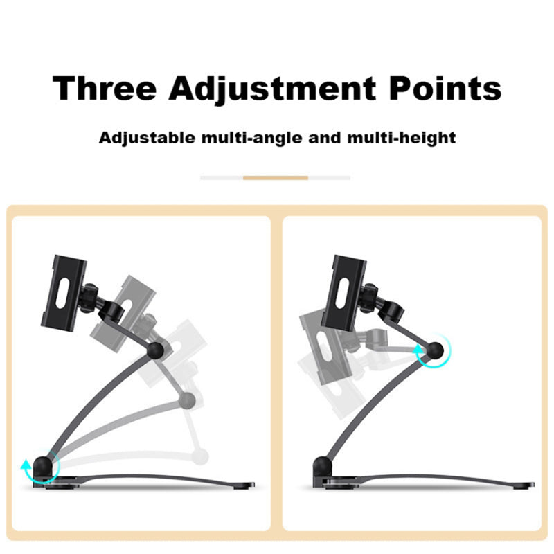 2-in-1 Desktop Aluminum Alloy Tablet Stand 360-degree Rotating Wall Mount Phone Holder for 4-12.9 inch Devices