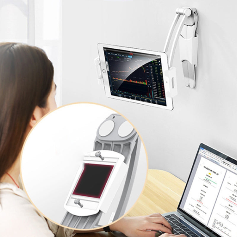 2-in-1 Desktop Aluminum Alloy Tablet Stand 360-degree Rotating Wall Mount Phone Holder for 4-12.9 inch Devices