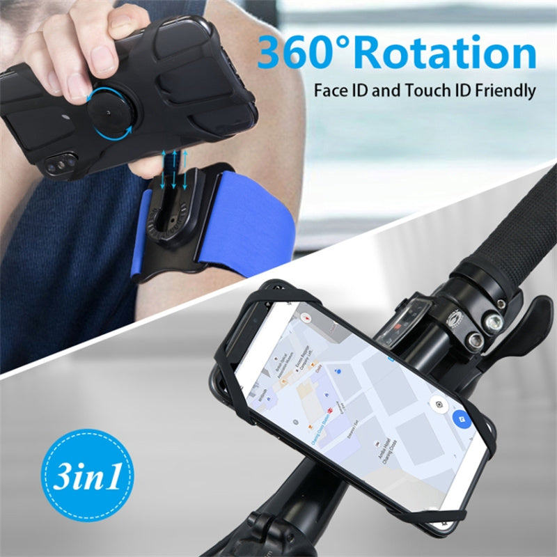 Detachable Silicone Strap 4.5-6.5 inch Phone Holder Cycling Running Wristband Armband Phone Mount