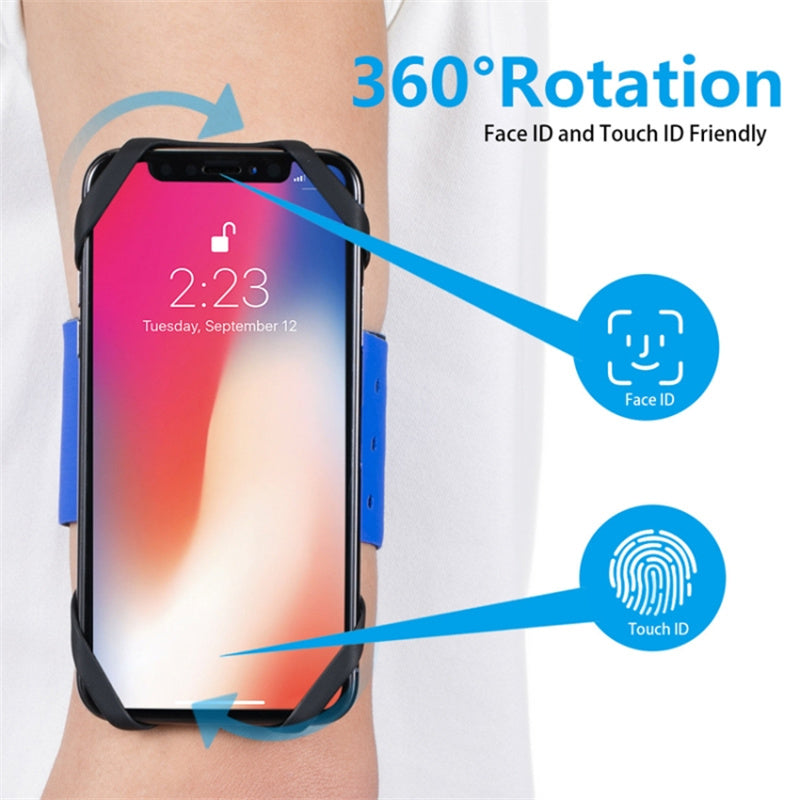 Detachable Silicone Strap 4.5-6.5 inch Phone Holder Cycling Running Wristband Armband Phone Mount