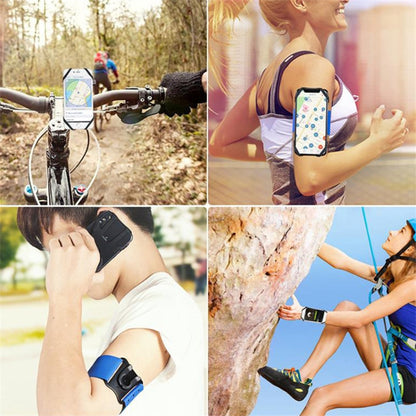 Detachable Silicone Strap 4.5-6.5 inch Phone Holder Cycling Running Wristband Armband Phone Mount