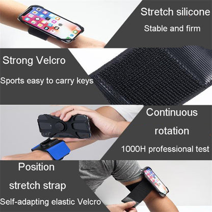 Detachable Silicone Strap 4.5-6.5 inch Phone Holder Cycling Running Wristband Armband Phone Mount