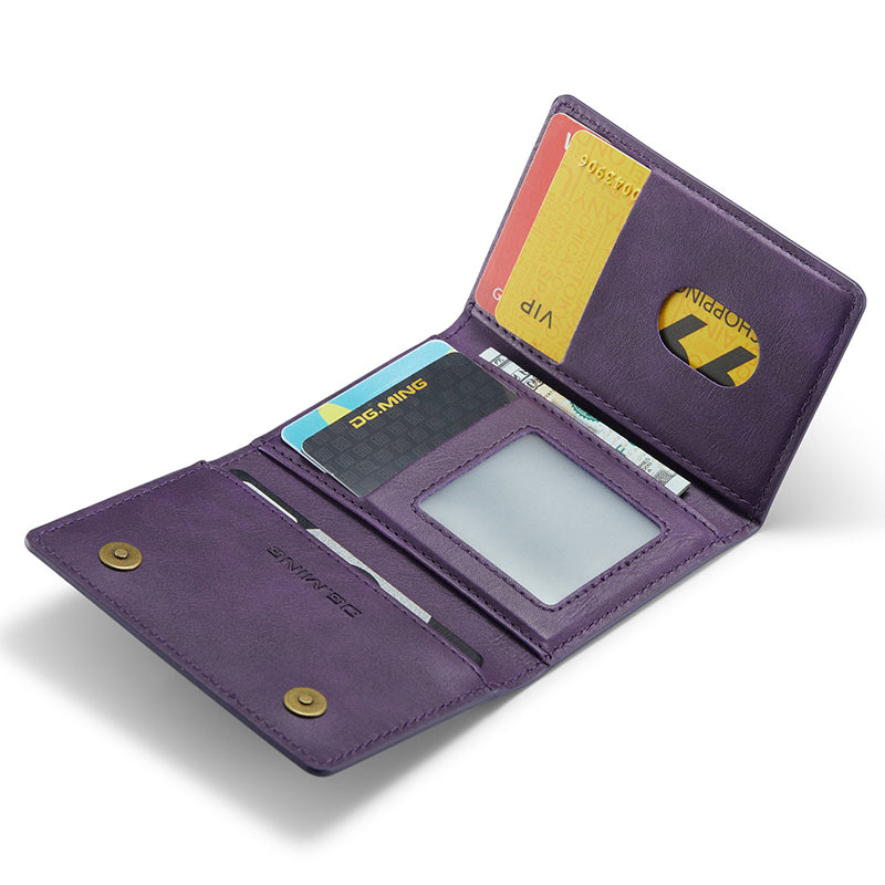 DG.MING M5 Series RFID Blocking Wallet with Zippered Pouch Multi-Layer Card Holder Coin Purse Bag