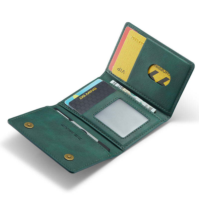 DG.MING M5 Series RFID Blocking Wallet with Zippered Pouch Multi-Layer Card Holder Coin Purse Bag