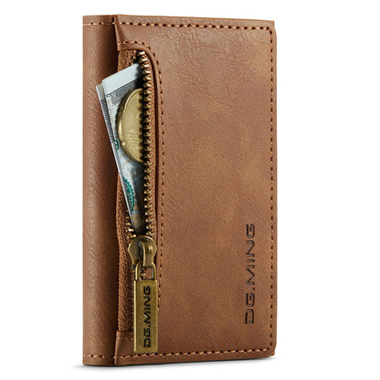 DG.MING M5 Series RFID Blocking Wallet with Zippered Pouch Multi-Layer Card Holder Coin Purse Bag