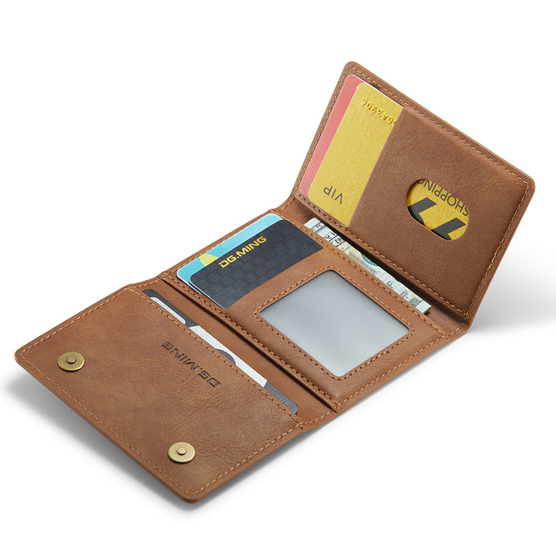 DG.MING M5 Series RFID Blocking Wallet with Zippered Pouch Multi-Layer Card Holder Coin Purse Bag