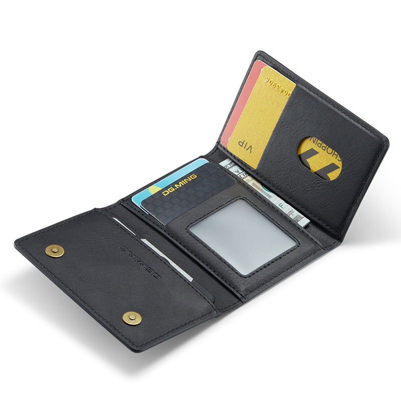 DG.MING M5 Series RFID Blocking Wallet with Zippered Pouch Multi-Layer Card Holder Coin Purse Bag