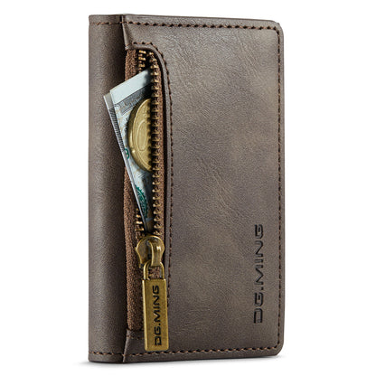 DG.MING M5 Series RFID Blocking Wallet with Zippered Pouch Multi-Layer Card Holder Coin Purse Bag