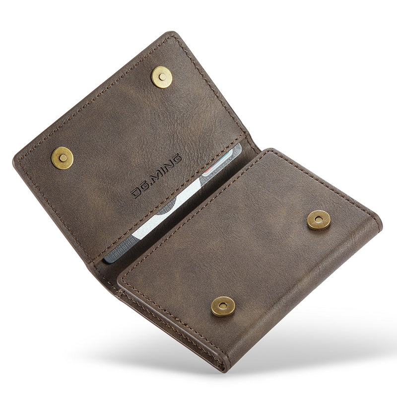 DG.MING M5 Series RFID Blocking Wallet with Zippered Pouch Multi-Layer Card Holder Coin Purse Bag