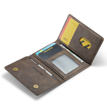 DG.MING M5 Series RFID Blocking Wallet with Zippered Pouch Multi-Layer Card Holder Coin Purse Bag