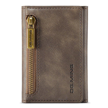 DG.MING M5 Series RFID Blocking Wallet with Zippered Pouch Multi-Layer Card Holder Coin Purse Bag