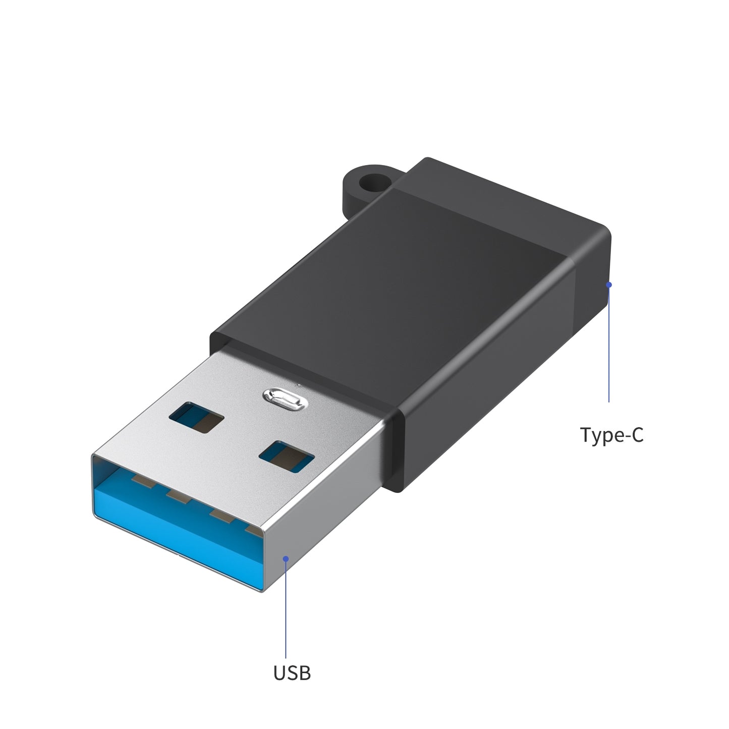 5311T 5Gbps Transmission USB to Type-C Converter Aluminum Alloy Mini Adapter