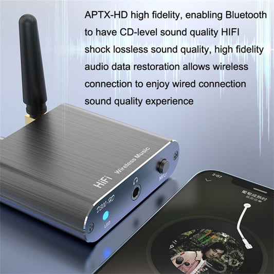 D300 3.5mm AUX Optical Fiber Coaxial Bluetooth 5.2 Music Receiver Aluminum Alloy HiFi Audio Adapter