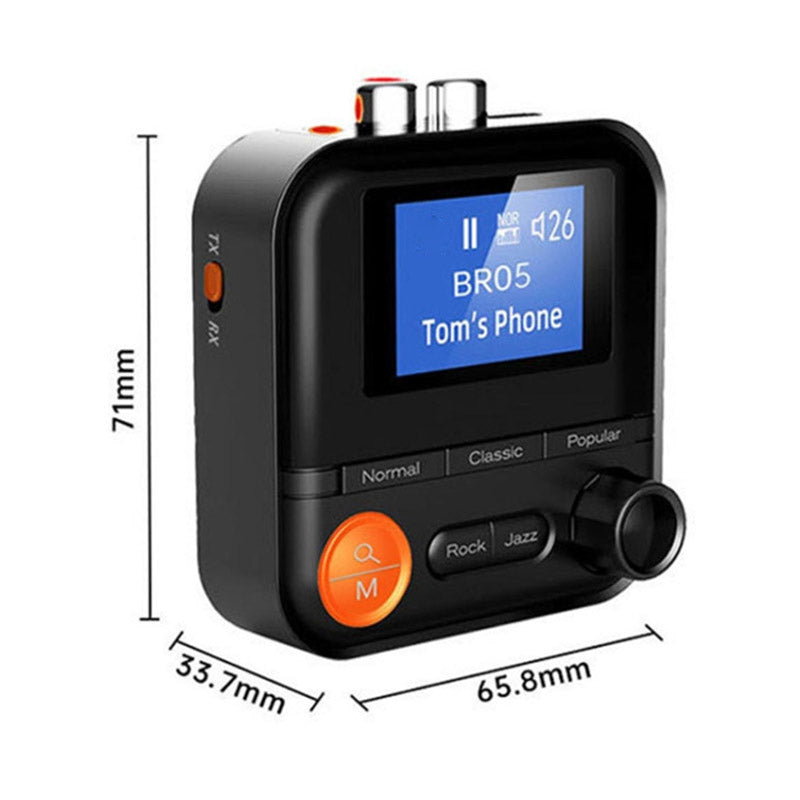 BR05 2 in 1 Wireless Bluetooth Transmitter Receiver 5 EQ Modes Audio Adapter with 3.5mm AUX RCA TF Port