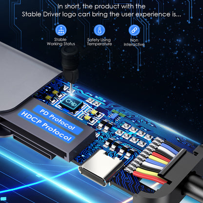 LENTION CE18HCR Cloud Ala Series Portable USB Hub Adapter Type-C Docking Station with USB+HD 4K / 30Hz+SD / TF+PD 100W