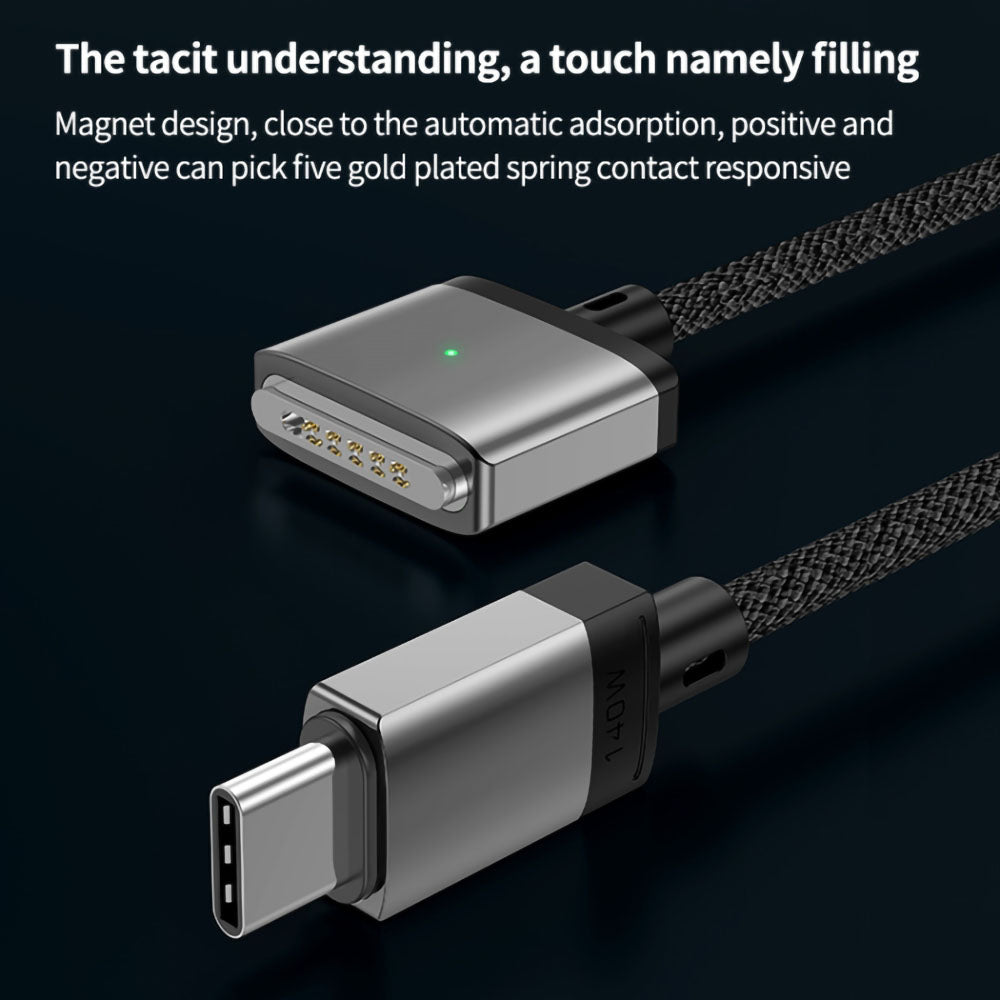 2m PD 140W Compatible with MagSafe 3 Nylon Braided USB-C to Magnetic Charging Cable for MacBook