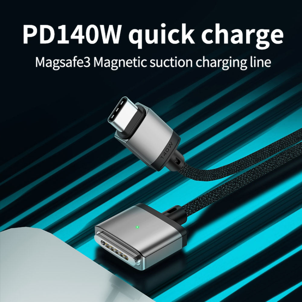 2m PD 140W Compatible with MagSafe 3 Nylon Braided USB-C to Magnetic Charging Cable for MacBook