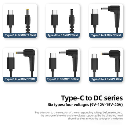 12V 3.0 x 1.1mm Type-C to DC Power Cable PVC Power Cable Adapter for Routers, Cameras, TV Box, Desk Lamps