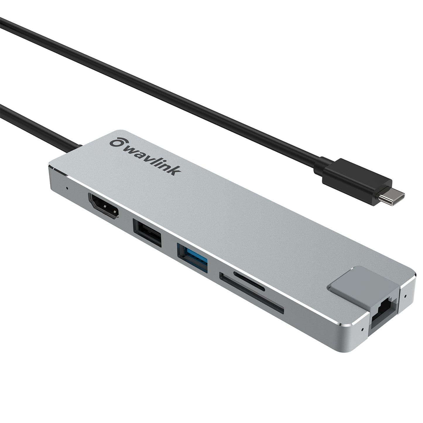 WAVLINK UHP3409 7-in-1 Type-C PC HUB Converter USB-C Docking Station with HD 4K / 30Hz, PD 100W, SD / TF Card Slot
