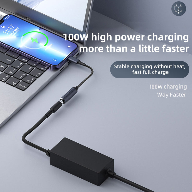 DC 4.5x0.6mm to Type-C Male Laptop Charging Cable PD 100W Charging Adapter Replacement