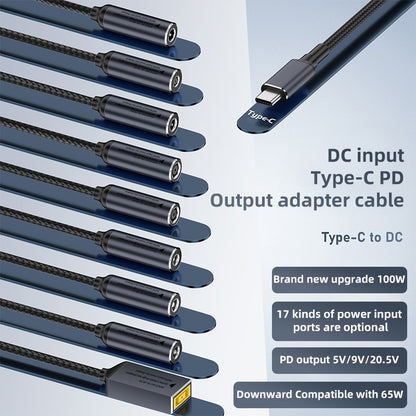 DC 4.5x0.6mm to Type-C Male Laptop Charging Cable PD 100W Charging Adapter Replacement