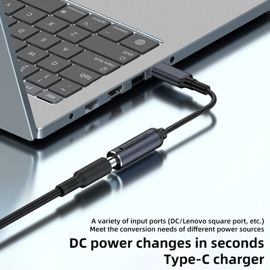 DC 2.5x0.7mm to Type-C Male 100W PD Charging Cable Adapter Laptop Power Supply Replacement