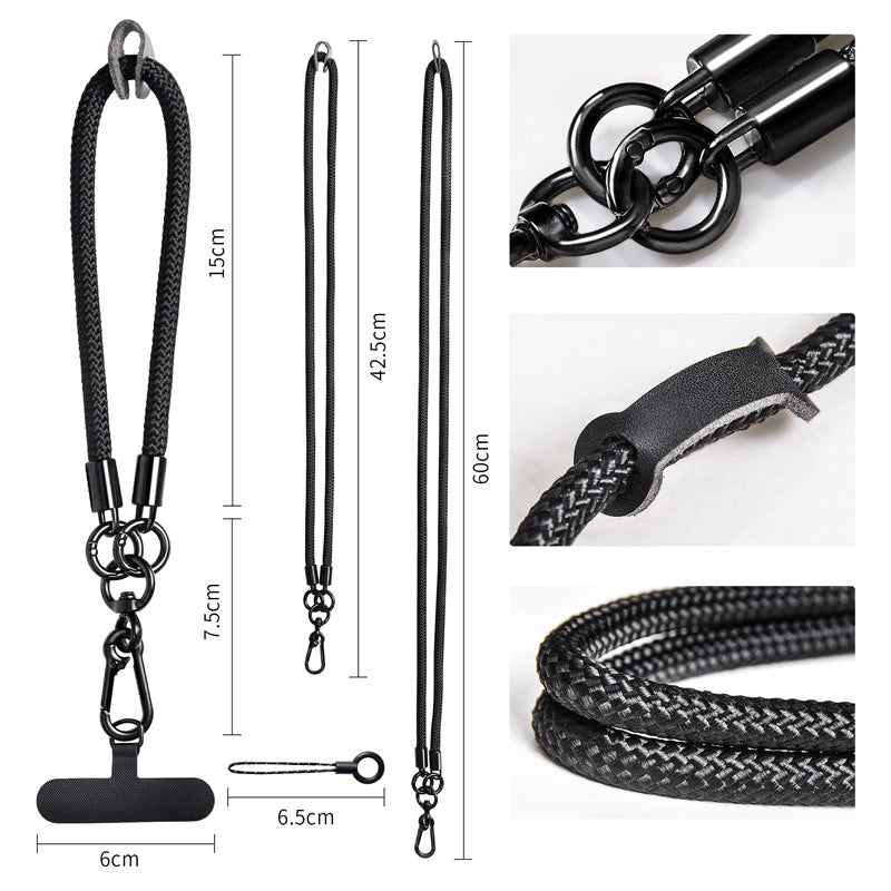 Phone Lanyard Neck  /  Wrist Strap Multifunctional Anti-Drop Cell Phone Rope with Detachable Metal Buckle